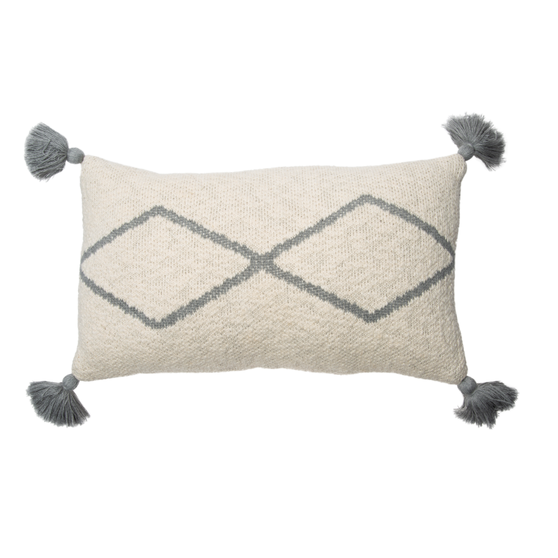 Knitted cushion Little Oasis Nat-Indus Blue
