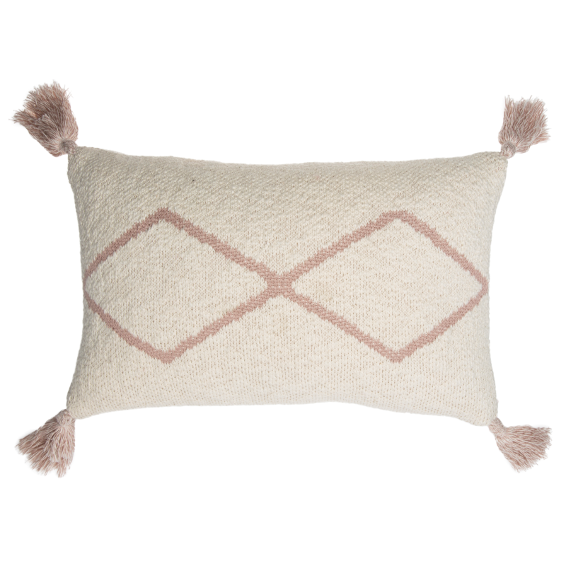 Knitted cushion Little Oasis Nat-Pale Pink